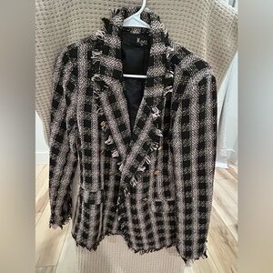 Women's Black and Lavender Tweed Jacket